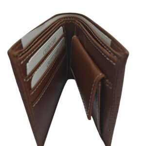 Men Trendy, Travel, Formal, Evening/Party, Casual, Ethnic Brown Genuine Leather, Fabric Wallet - Regular Size  (7 Card Slots)